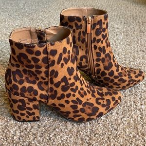 Leopard print booties